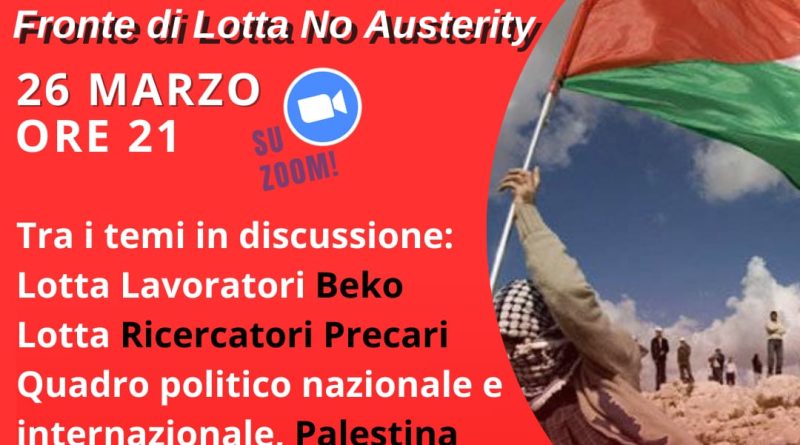 Mercoledì 26 marzo: riunione del Coordinamento nazionale del Flna